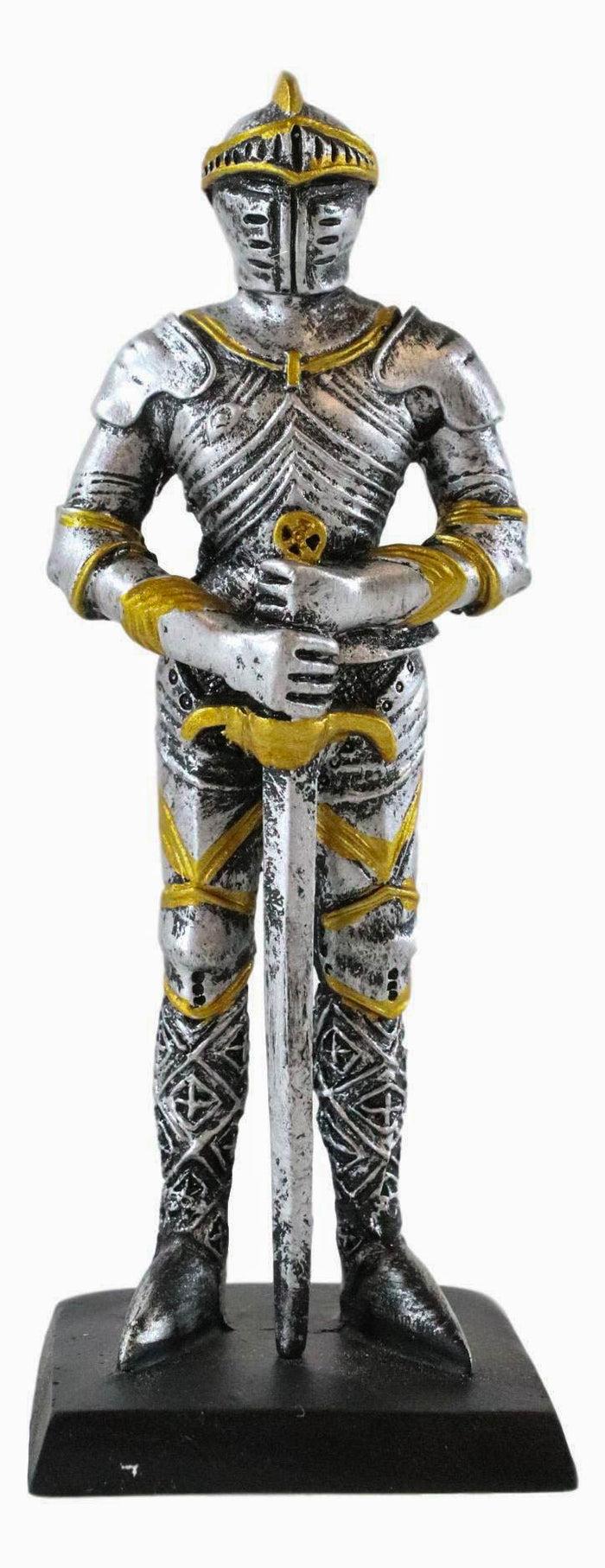 Ebros Gift Ebros Medieval Knight Suit Of Armor Figurine Elite Swordsman Miniature 4"H