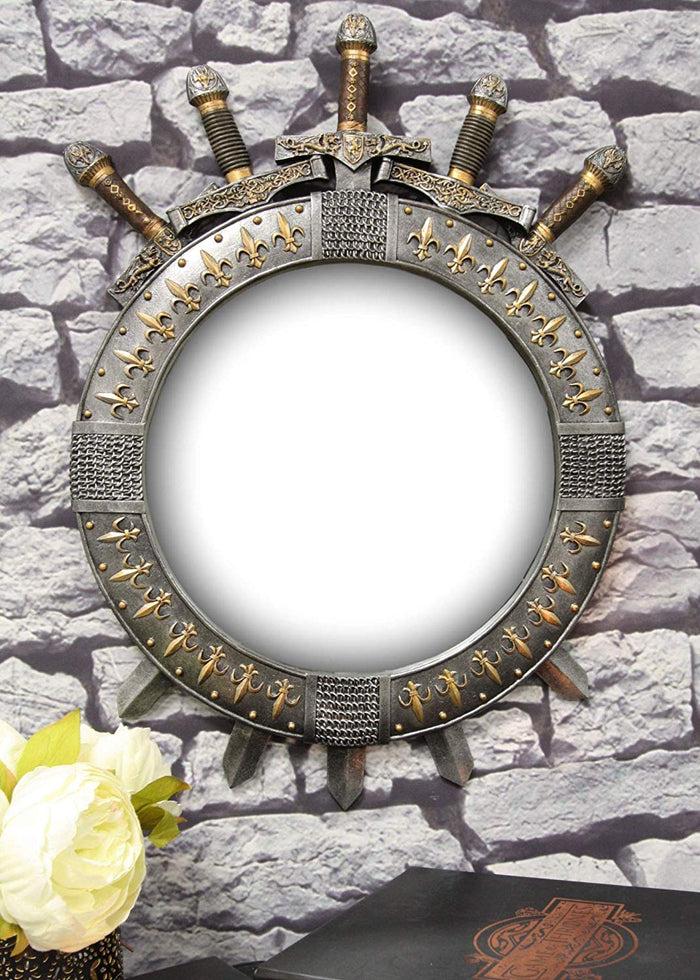 ebros gift Ebros Medieval Knight Throne of Swords Valyrian Steel Blades Clad Wall Mirror