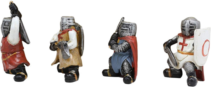 Ebros Gift Ebros Medieval Knights Crusaders With Swords Axe & Shield Figurine Set Of 4