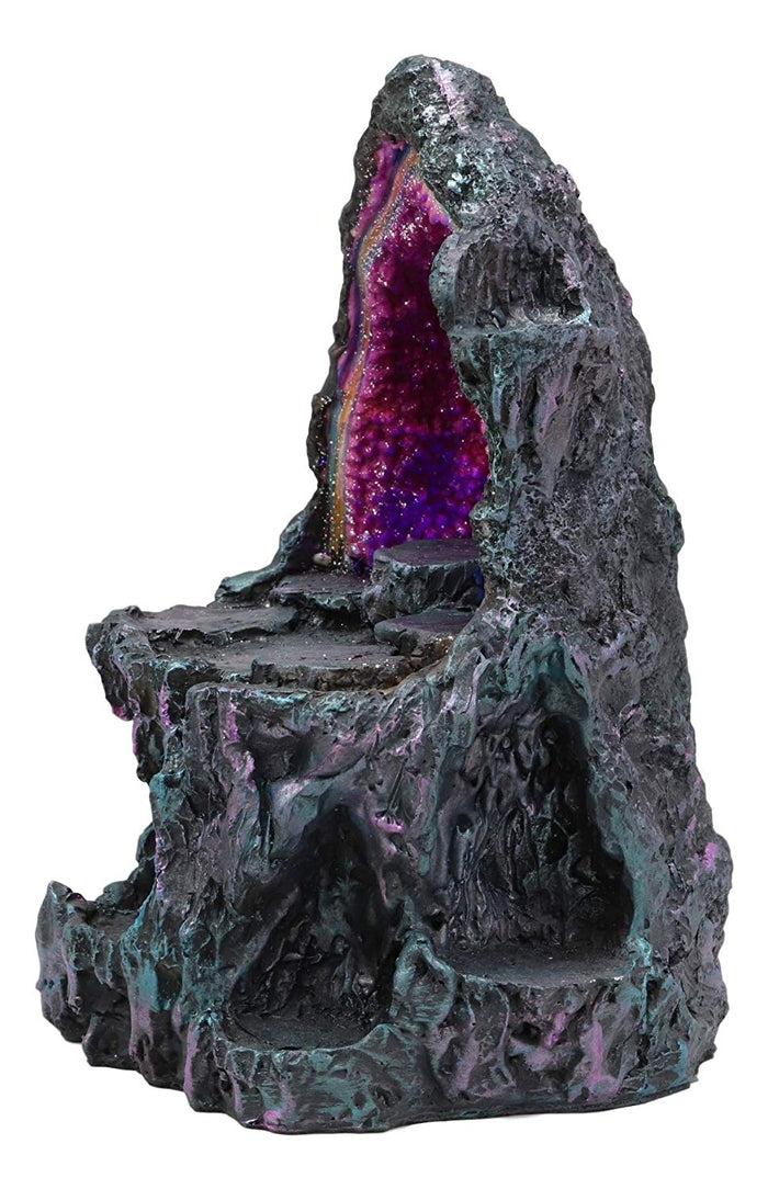 Ebros Gift Ebros Medieval Renaissance Faux Crystal Cave Rock Geode With Color Changing LED Night Light Display Stand Statue 10.5" Tall For Miniature Dragons Decorative Figurine Housing Fantasy Sculptures