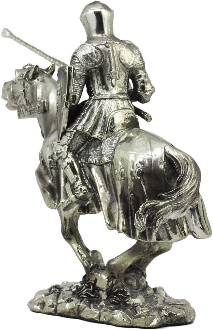 Ebros Gift Ebros Medieval Suit Of Armor Knight Jousting On Horse Statue Medieval Tournament Heavy Cavalry Champion With Lance Decorative Figurine