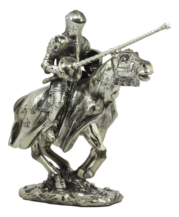 Ebros Gift Ebros Medieval Suit Of Armor Knight Jousting On Horse Statue Medieval Tournament Heavy Cavalry Champion With Lance Decorative Figurine
