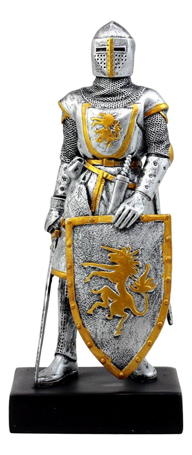 Ebros Gift Ebros Medieval Swordsman Knight Of Heraldry Figurine 8.75"Tall Suit Of Armor
