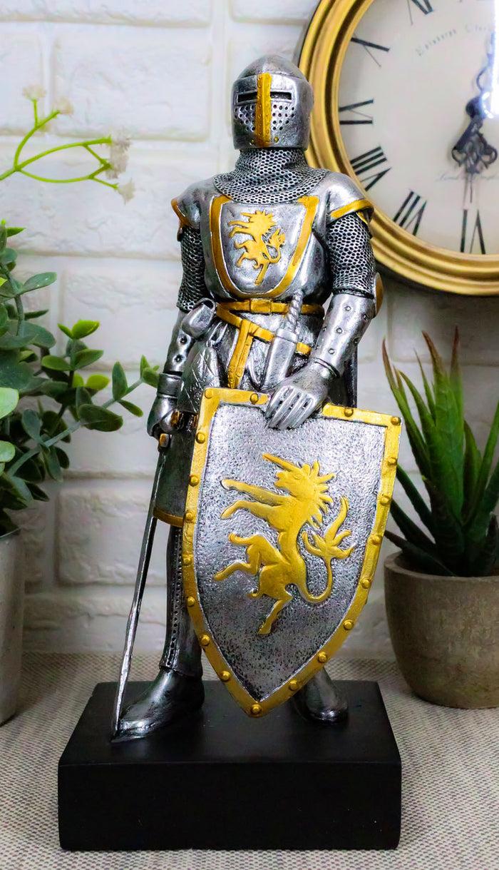 ebros gift Ebros Medieval Swordsman Knight Of Heraldry Figurine 8.75"Tall Suit of Armor