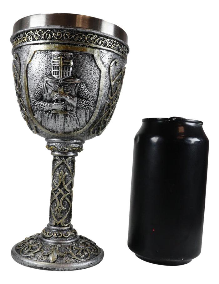 Ebros Gift Ebros Medieval Templar Crusader Knight Of The Cross Wine Goblet Chalice 10oz