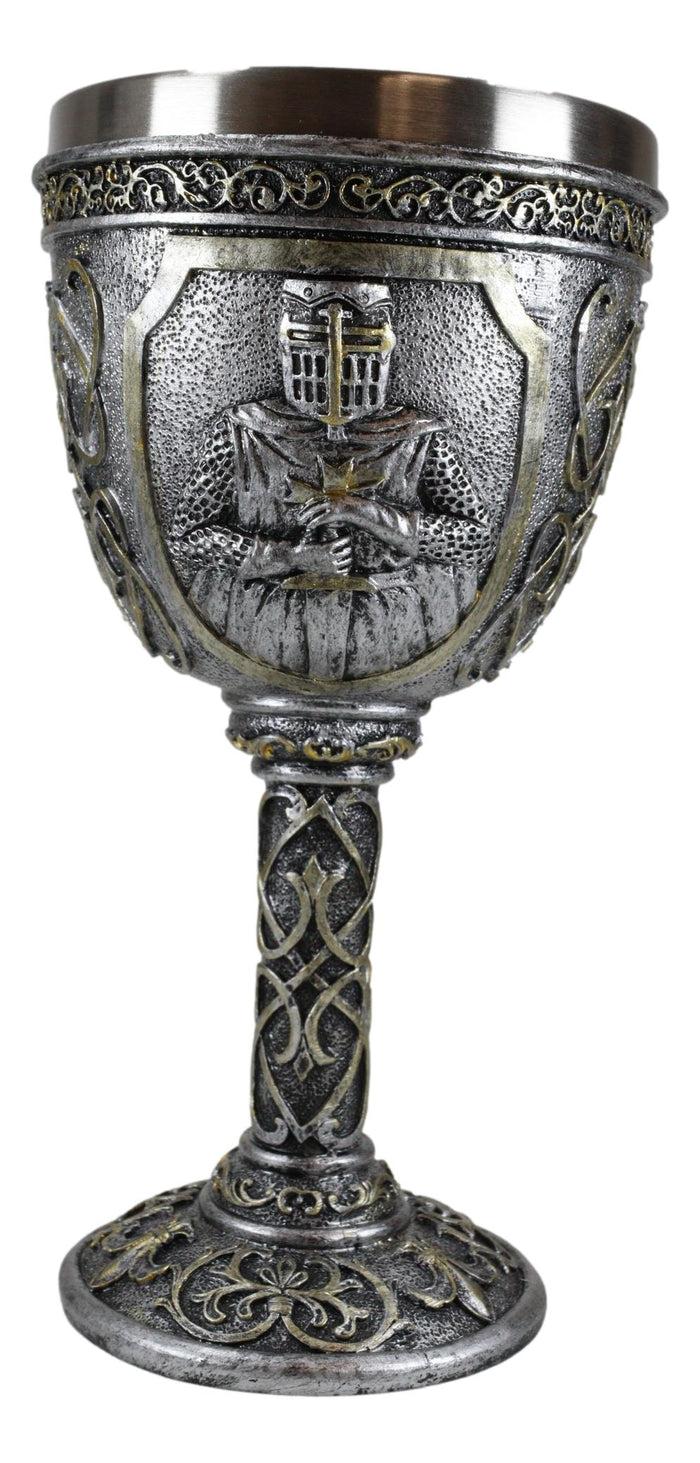 Ebros Gift Ebros Medieval Templar Crusader Knight Of The Cross Wine Goblet Chalice 10oz
