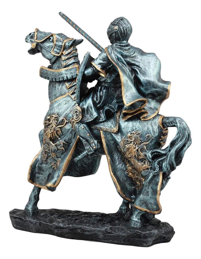 Ebros Gift Ebros Medieval Tournament Jousting Suit Of Armor Knight Charging On Cavalry Horse Statue 11" Tall Renaissance Knighthood Collectible Decor