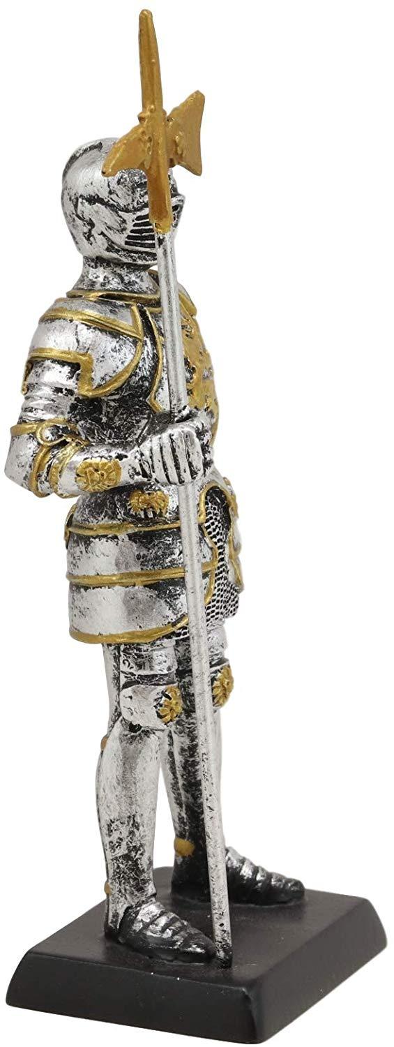 Ebros Gift Ebros Medieval Venetian Axe Halberdier Knight Dollhouse Miniature Figurine 5"H