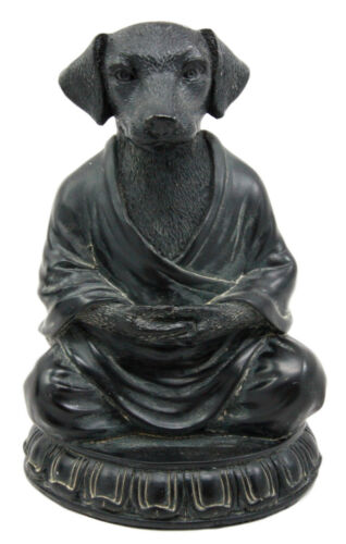 Ebros Gift Ebros Meditating Buddha Dog Figurine Zen Koan Monk Dharma Sculpture 6"H Talisman