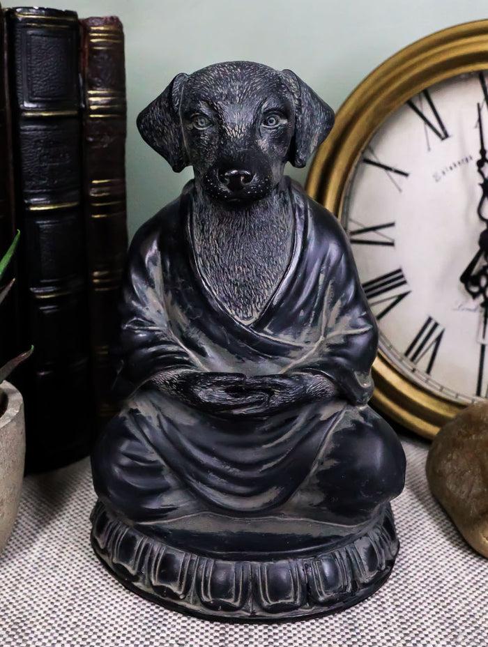 ebros gift Ebros Meditating Buddha Dog Figurine Zen Koan Monk Dharma Sculpture 6"H Talisman