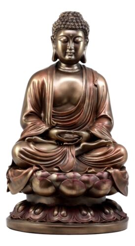 Ebros Gift Ebros Meditating Buddha On Lotus Throne Statue 15"H Shakyamuni Enlightened One
