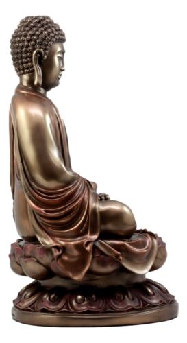 Ebros Gift Ebros Meditating Buddha On Lotus Throne Statue 15"H Shakyamuni Enlightened One