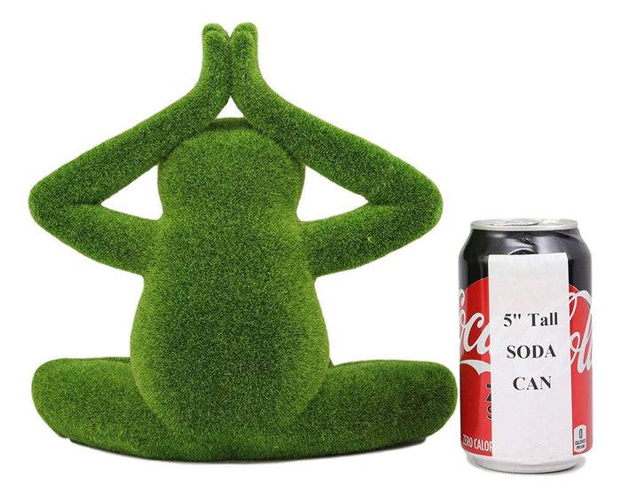Ebros Gift Ebros Meditating Yoga Frog Garden Statue In Flocked Artificial Moss Finish