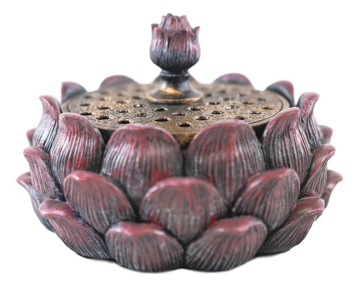 Ebros Gift Ebros Meditation Of Buddha Lotus Flower Blossom Multiple Incense Sticks Holder Burner Figurine