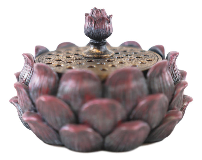 Ebros Gift Ebros Meditation Of Buddha Lotus Flower Blossom Multiple Incense Sticks Holder Burner Figurine