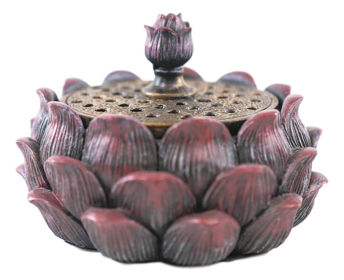 Ebros Gift Ebros Meditation Of Buddha Lotus Flower Blossom Multiple Incense Sticks Holder Burner Figurine
