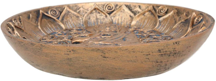Ebros Gift Ebros Meditation Of Shakyamuni Buddha Incense Stick Holder Burner Round Dish 5"L