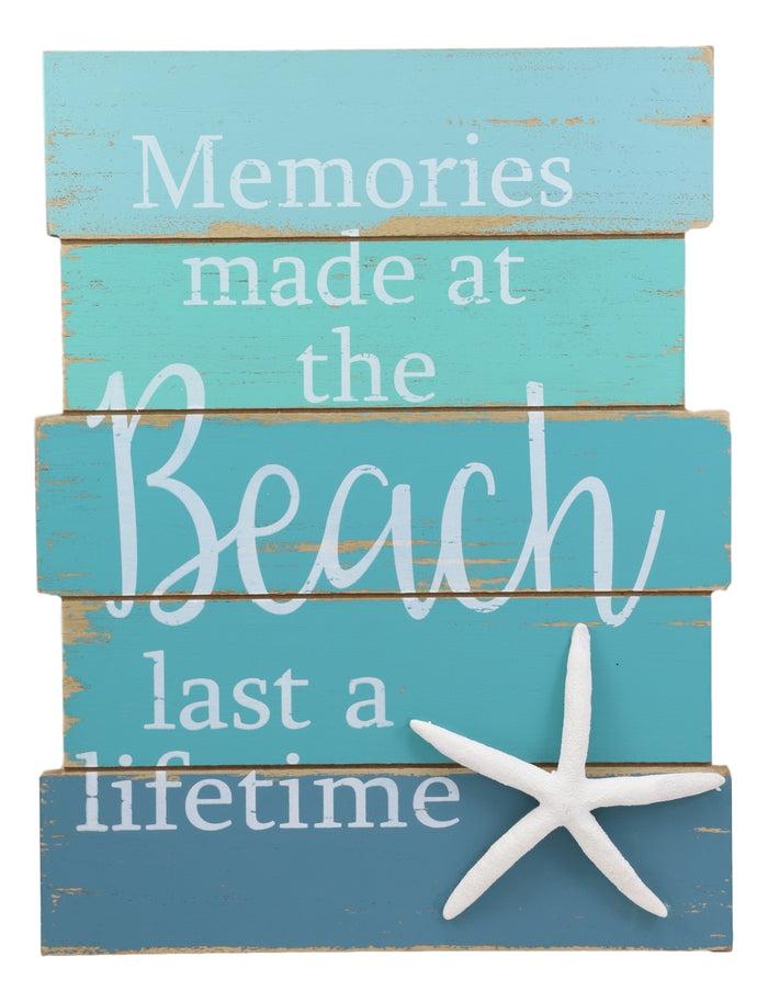 Ebros Gift Ebros Memories Made At The Beach Last A Lifetime Starfish Wooden Wall Decor 12"H