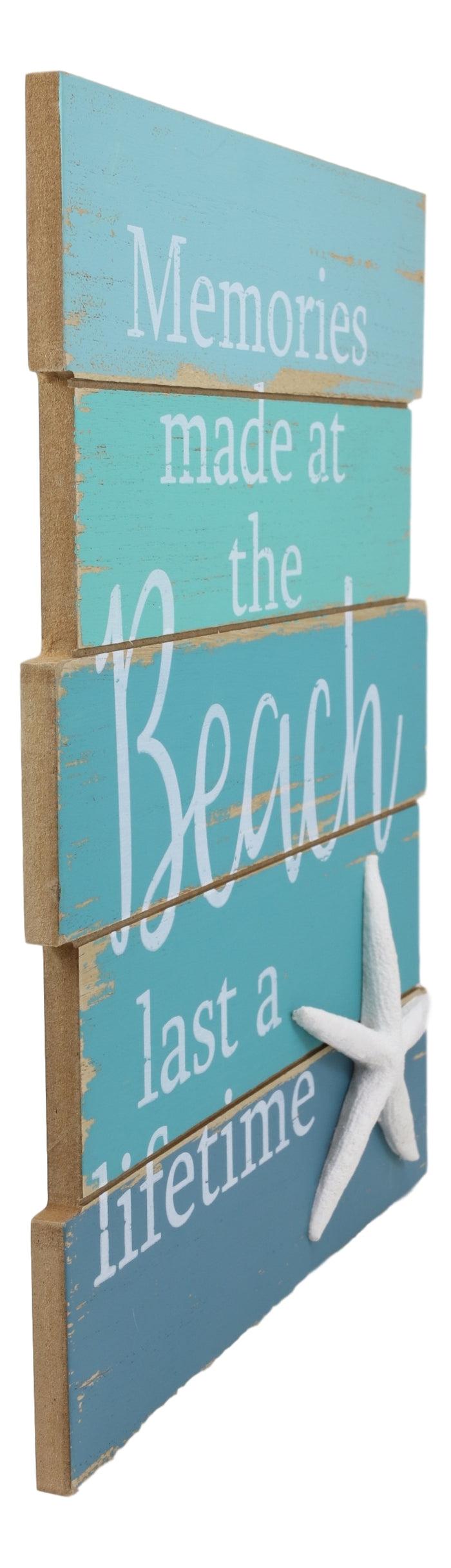 Ebros Gift Ebros Memories Made At The Beach Last A Lifetime Starfish Wooden Wall Decor 12"H