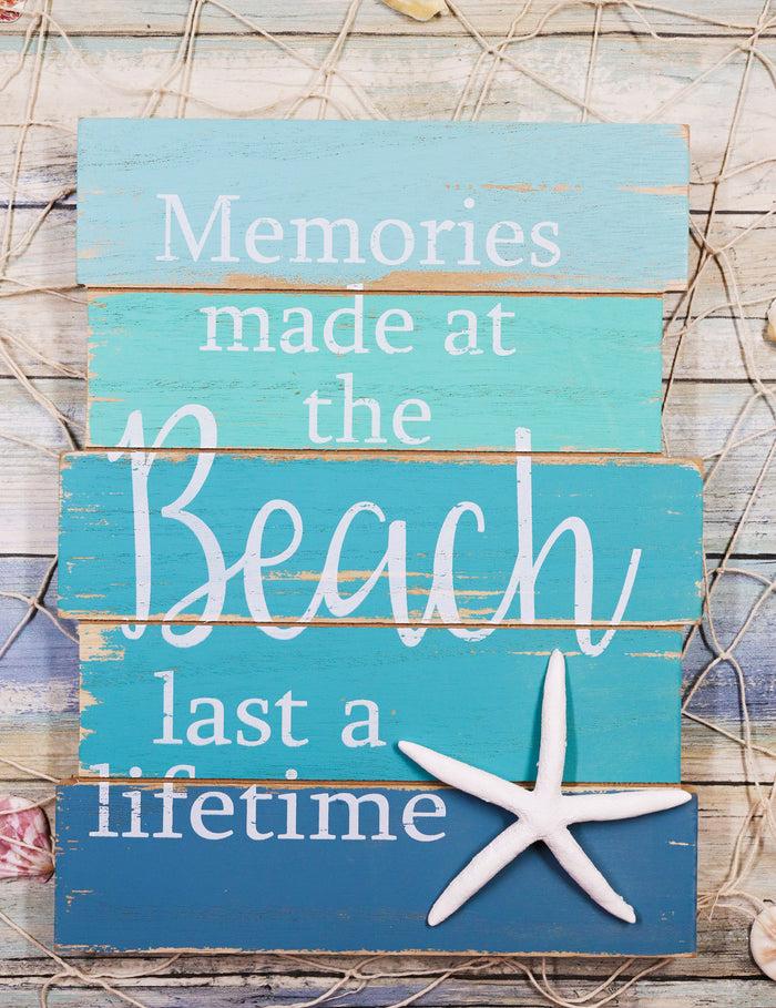 ebros gift Ebros Memories Made At The Beach Last A Lifetime Starfish Wooden Wall Decor 12"H