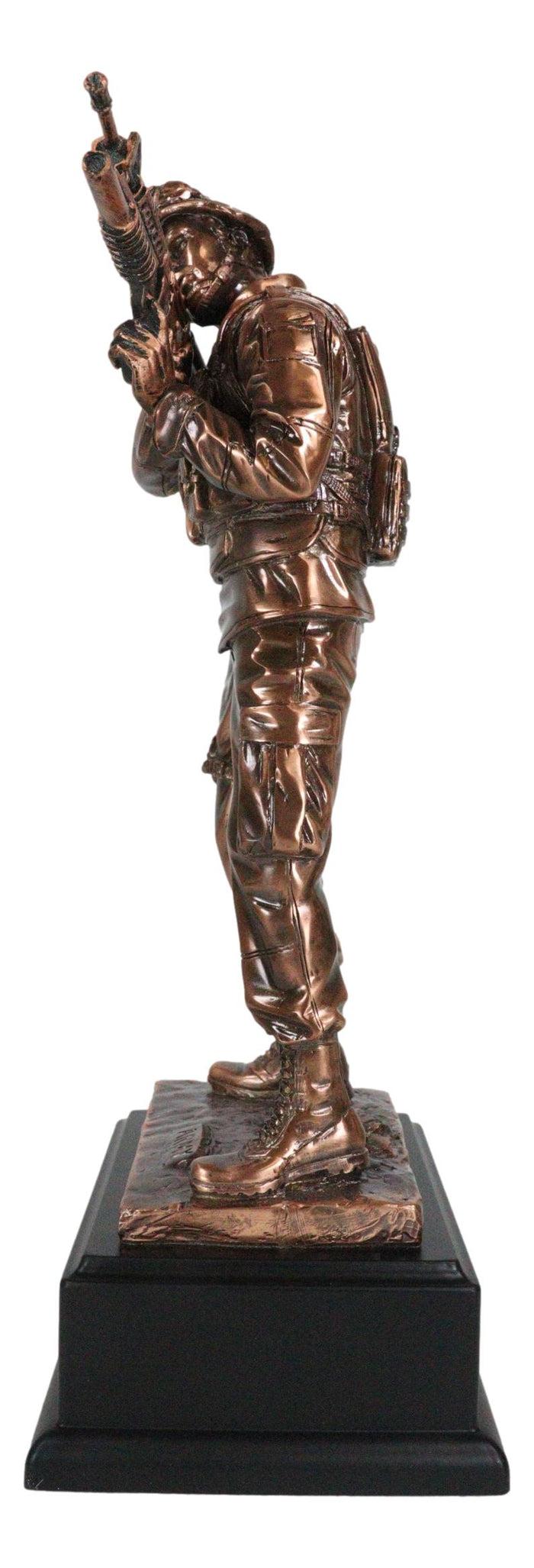 Ebros Gift Ebros Men Of Duty Decorated Army Soldier Aiming With Rifle Figurine 11.5"Tall