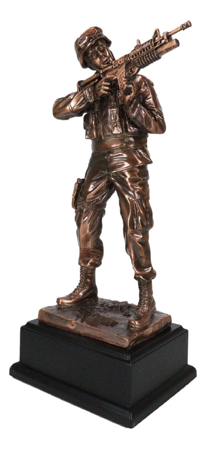 Ebros Gift Ebros Men Of Duty Decorated Army Soldier Aiming With Rifle Figurine 11.5"Tall