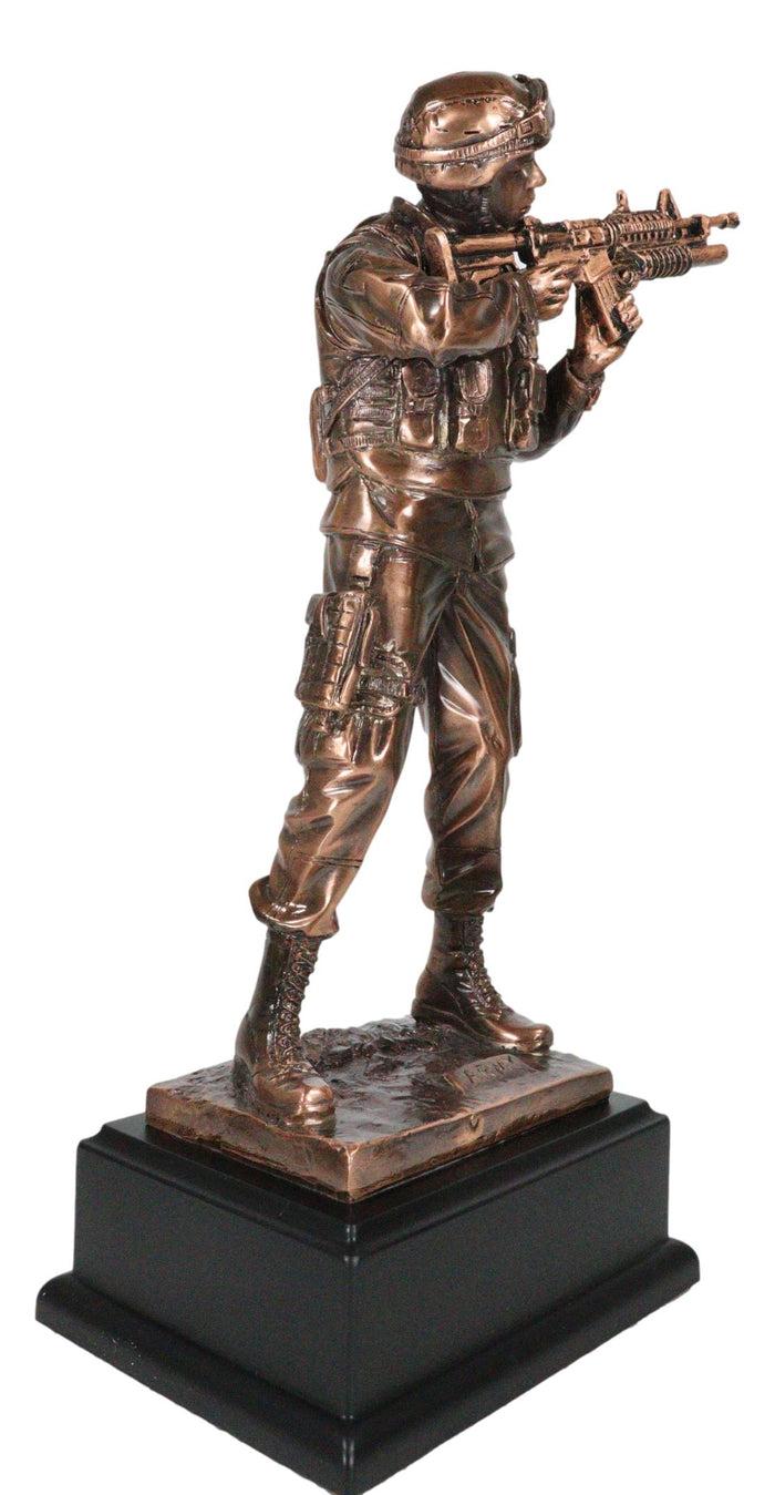 Ebros Gift Ebros Men Of Duty Decorated Army Soldier Aiming With Rifle Figurine 11.5"Tall