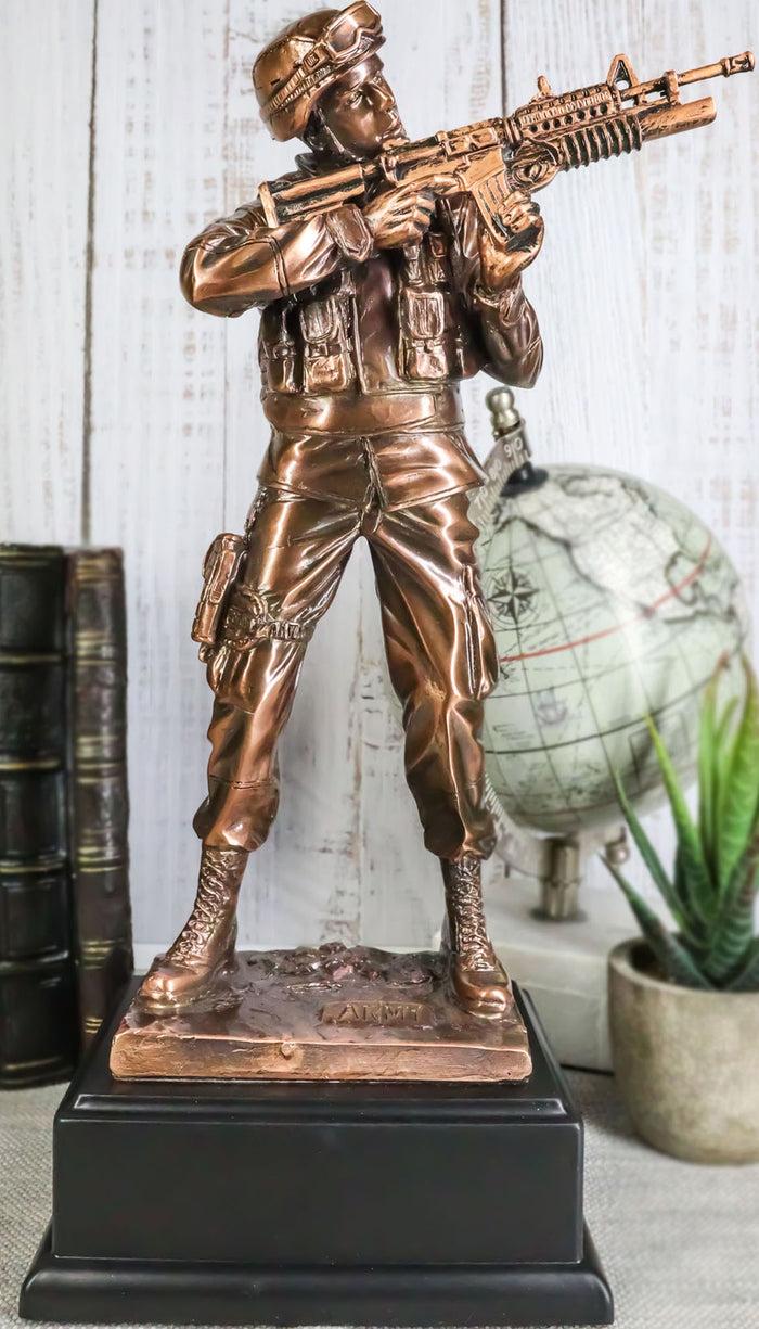 ebros gift Ebros Men Of Duty Decorated Army Soldier Aiming With Rifle Figurine 11.5"Tall