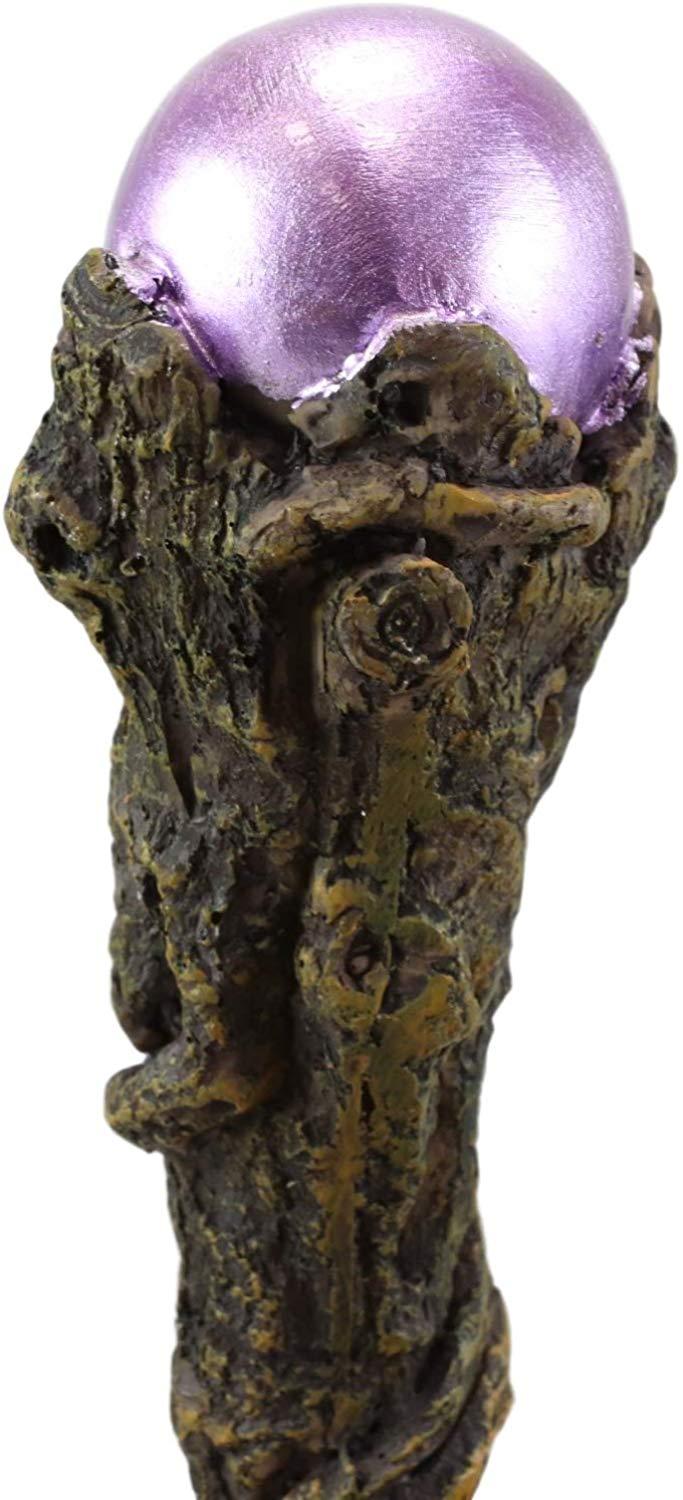 Ebros Gift Ebros Merlin Greenman Cosplay Magic Wand With Purple Orb 14" Long Fantasy Decor
