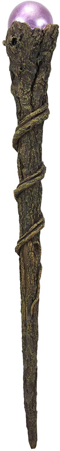 ebros gift Ebros Merlin Greenman Cosplay Magic Wand with Purple Orb 14" Long Fantasy Decor