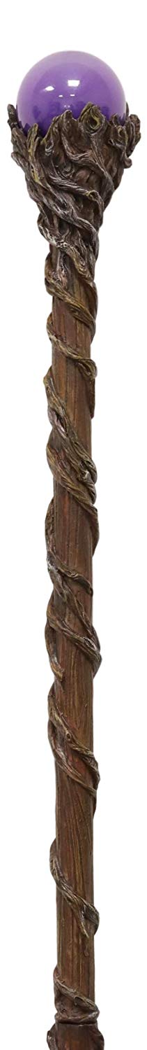 Ebros Gift Ebros Merlin The Wizard Sorcerer Twisted Vines Staff With Purple Orb Handle 67"L