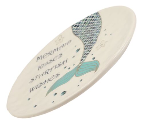 Ebros Gift Ebros Mermaid Kisses Starfish Wishes Ceramic Appetizer Salad Plates Set Of 2