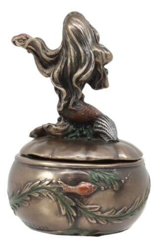 Ebros Gift Ebros Mermaid Sitting On Oyster Sea Shell Small Jewelry Decorative Trinket Box