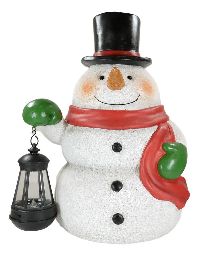 Ebros Gift Ebros Merry Christmas Frosty The Snowman Statue With Colorful Solar LED Light Lantern