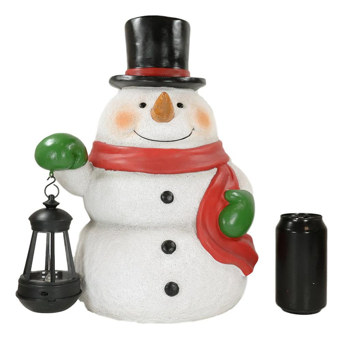 Ebros Gift Ebros Merry Christmas Frosty The Snowman Statue With Colorful Solar LED Light Lantern