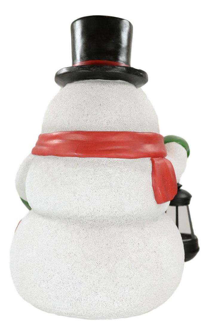 Ebros Gift Ebros Merry Christmas Frosty The Snowman Statue With Colorful Solar LED Light Lantern