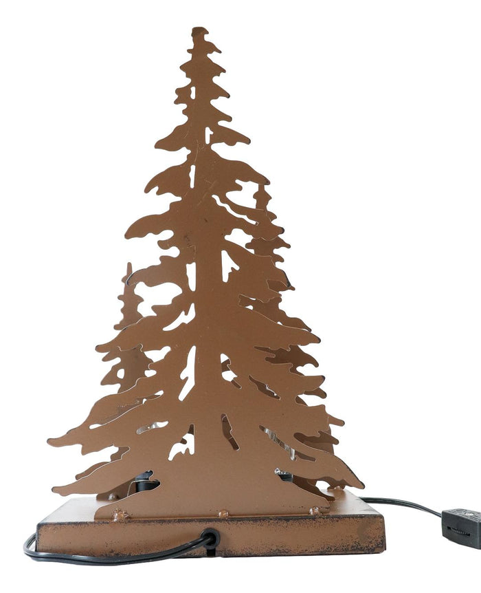 Ebros Gift Ebros Metal Art Rustic Forest Black Bear By Pine Trees Night Light Lamp Sculpture