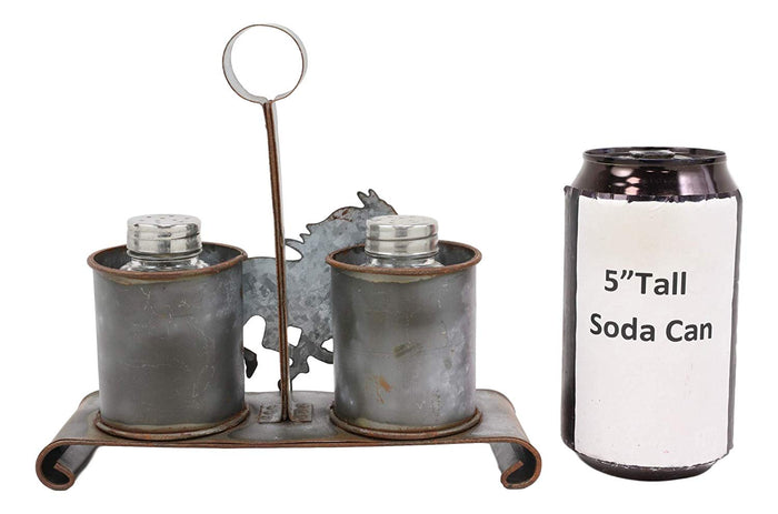 Ebros Gift Ebros Metal Rustic Farm Milk Caddy With Horse Salt And Pepper Shakers Holder Set