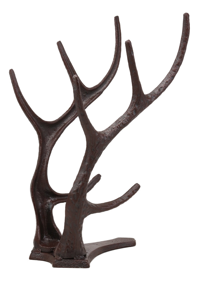 Ebros Gift Ebros Metal Stag Deer Antlers 3 Wine Bottles Holder Rack Cabin Lodge Home Decor