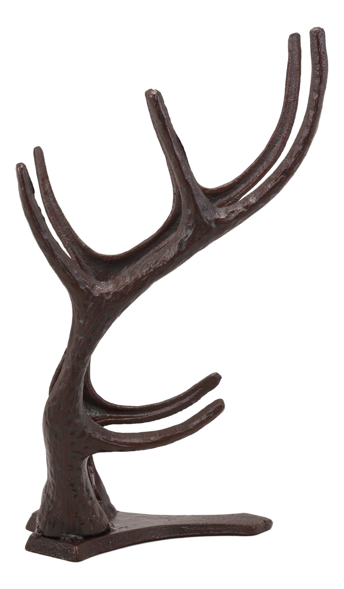Ebros Gift Ebros Metal Stag Deer Antlers 3 Wine Bottles Holder Rack Cabin Lodge Home Decor