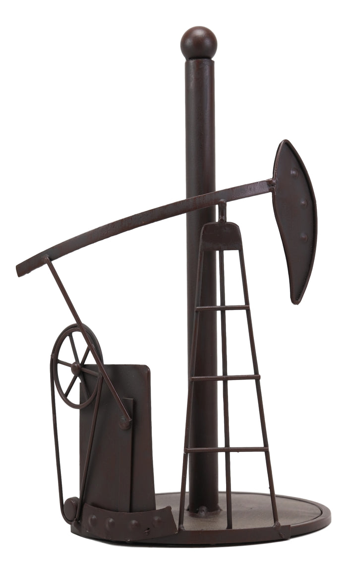 Ebros Gift Ebros Metal Vintage Oil And Gas Derrick Rig Platform Paper Towel Holder Display Stand