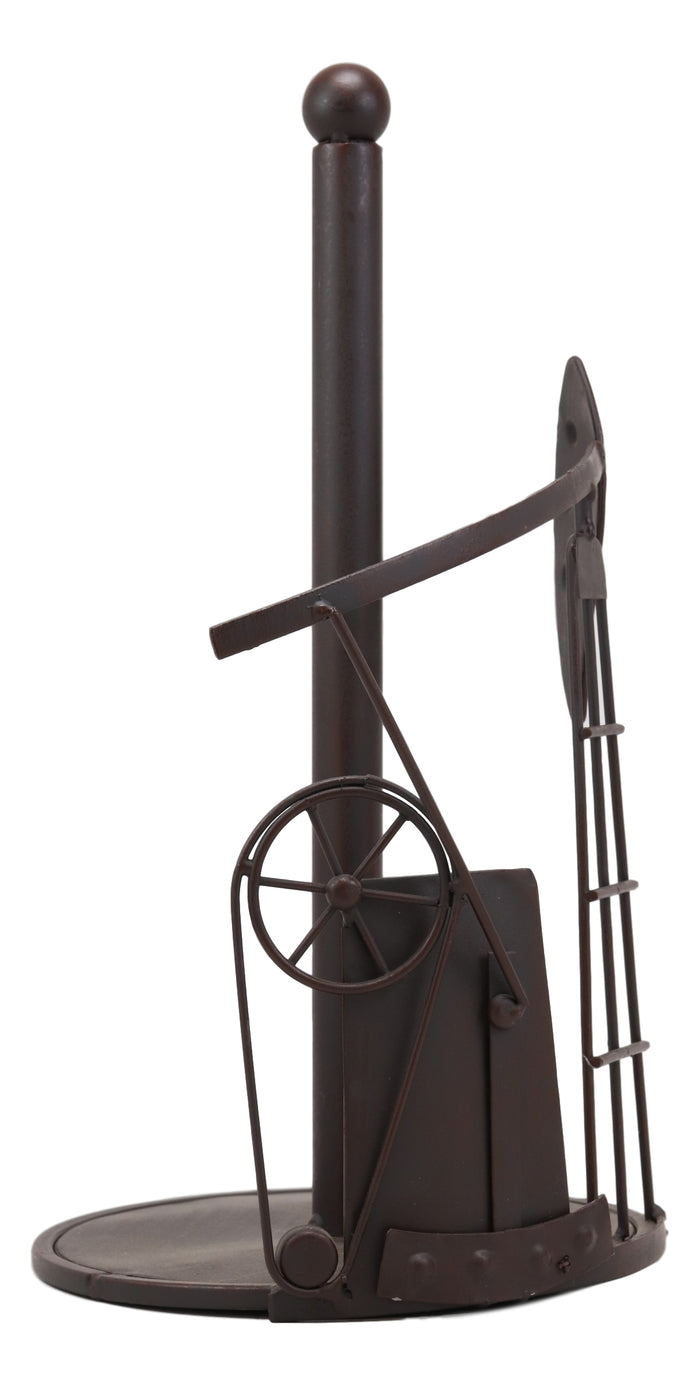 Ebros Gift Ebros Metal Vintage Oil And Gas Derrick Rig Platform Paper Towel Holder Display Stand