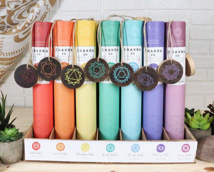 ebros gift Ebros Metaphysical 7 Chakra Zones Mixed Fragrance Incense Sticks Starter Pack Of 28