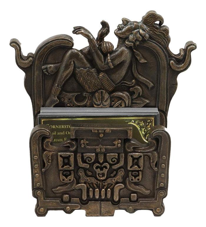 ebros gift Ebros Mexica Aztec Maya Gods and Goddesses Mesoamerican Pictogram Symbols Business Card Holder Figurine 5.75" High As Vanity Or Decorative Storage Decor for Office Study Desk Organizer
