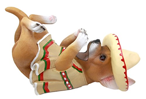 Ebros Gift Ebros Mexican Chihuahua Poncho Sombrero Decorative Wine Bottle Holder Rack