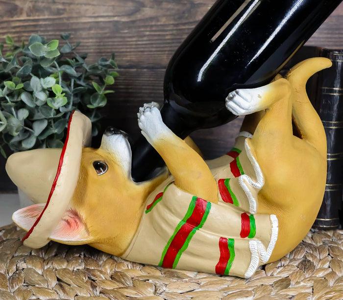 ebros gift Ebros Mexican Chihuahua Poncho Sombrero Decorative Wine Bottle Holder Rack