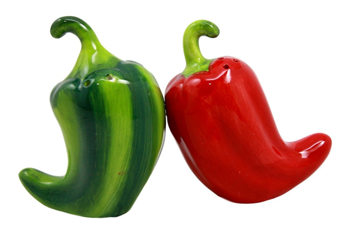 Ebros Gift Ebros Mexican Jalapeno Chili Peppers Magnetic Ceramic Salt Pepper Shakers Set
