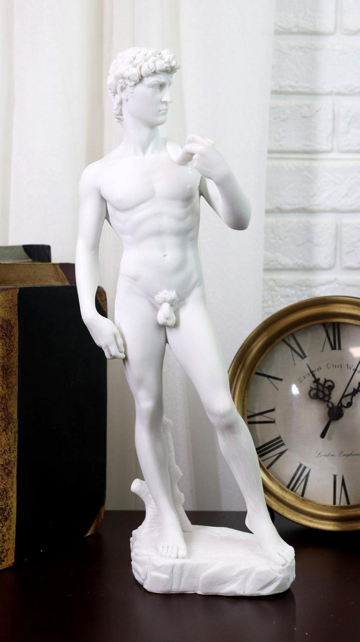 ebros gift Ebros Michelangelo Masterpiece David Statue Florence Cathedral Renaissance Art King David Figurine Catholic Christian Biblical Historical Hero Sculpture (Off White)