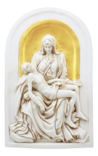 ebros gift Ebros Michelangelo Saint Peter's Basilica La Pieta Wall Decor Plaque Figurine Resin