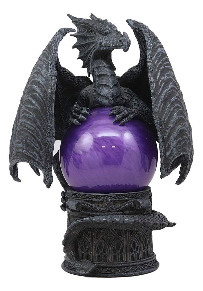 Ebros Gift Ebros Midnight Climbing Winged Dragon Purple Blood Sandstorm Ball Statue 10"H